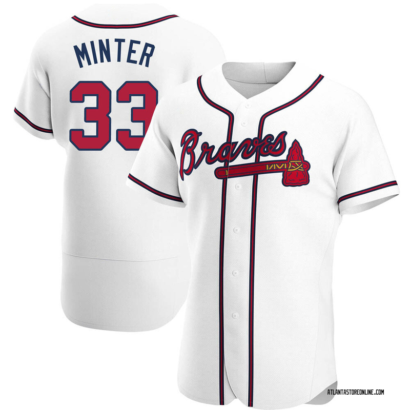 A.J. Minter Men's Atlanta Braves Home Jersey - White Authentic