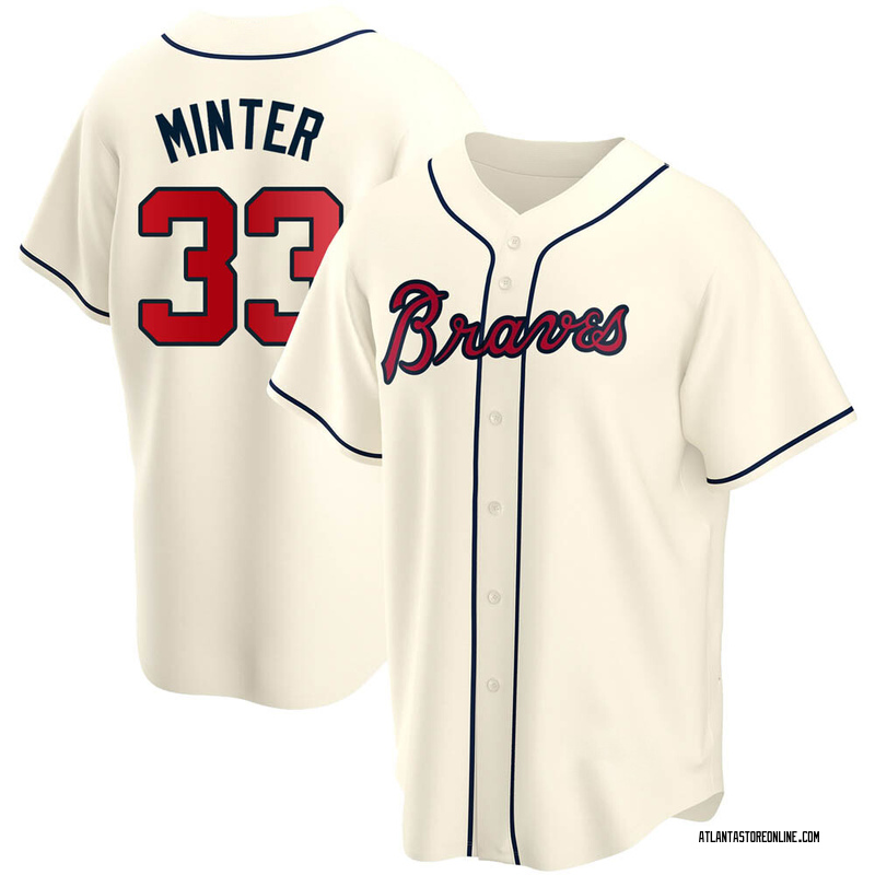 A.J. Minter Men's Atlanta Braves Alternate Jersey - Red Authentic