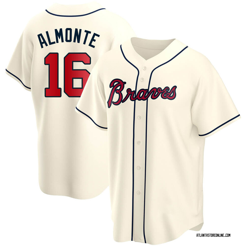 Abraham Almonte Men's Atlanta Braves Alternate Jersey - Cream