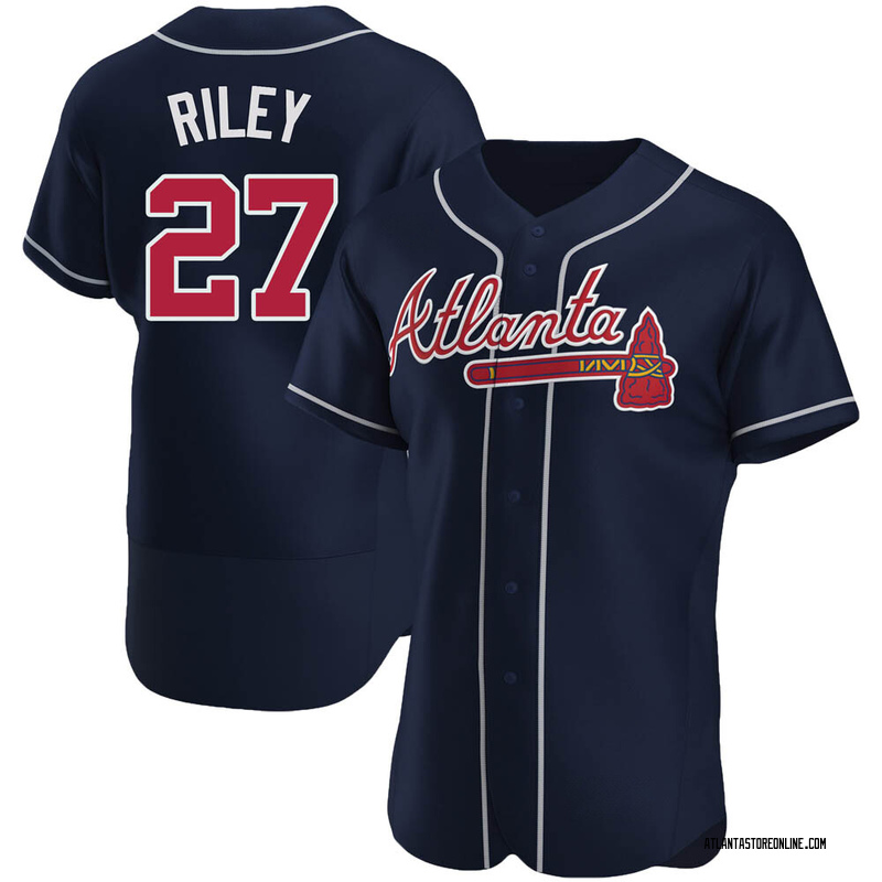 Men's Fanatics Branded Austin Riley Navy Atlanta Braves 2021 World Series  Bound Closer Name & Number T-Shirt