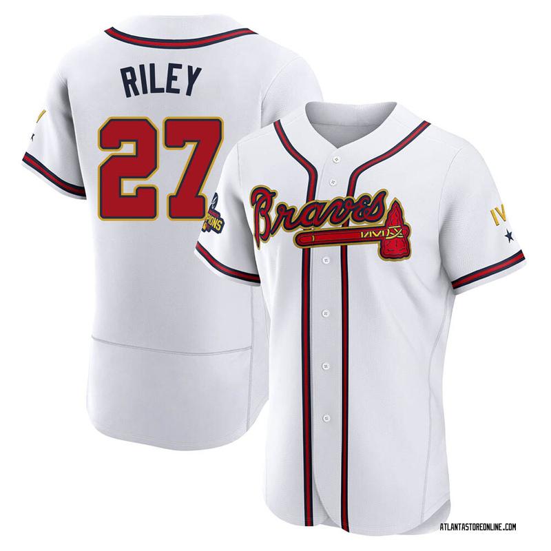 Austin Riley Men's Atlanta Braves White 2022 Program Jersey - Gold Authentic
