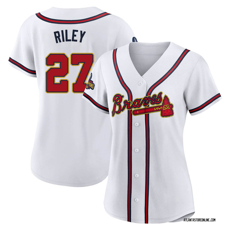 Austin Riley Women's Atlanta Braves White 2022 Program Jersey - Gold Replica