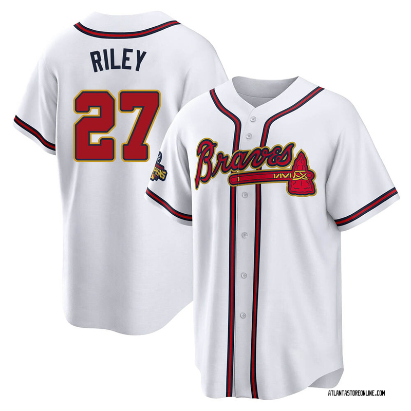Atlanta Braves #27 Austin Riley 2021 Red Gold World Series