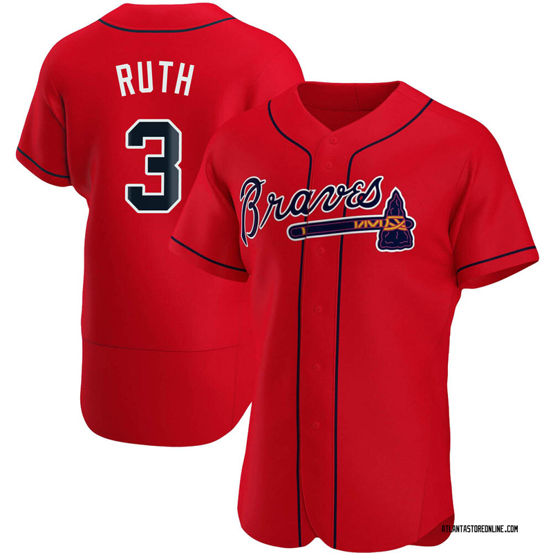 Babe Ruth Men's Atlanta Braves Alternate Jersey - Red Authentic