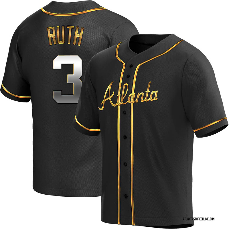 Babe Ruth Youth Atlanta Braves Alternate Jersey - Black Golden Replica