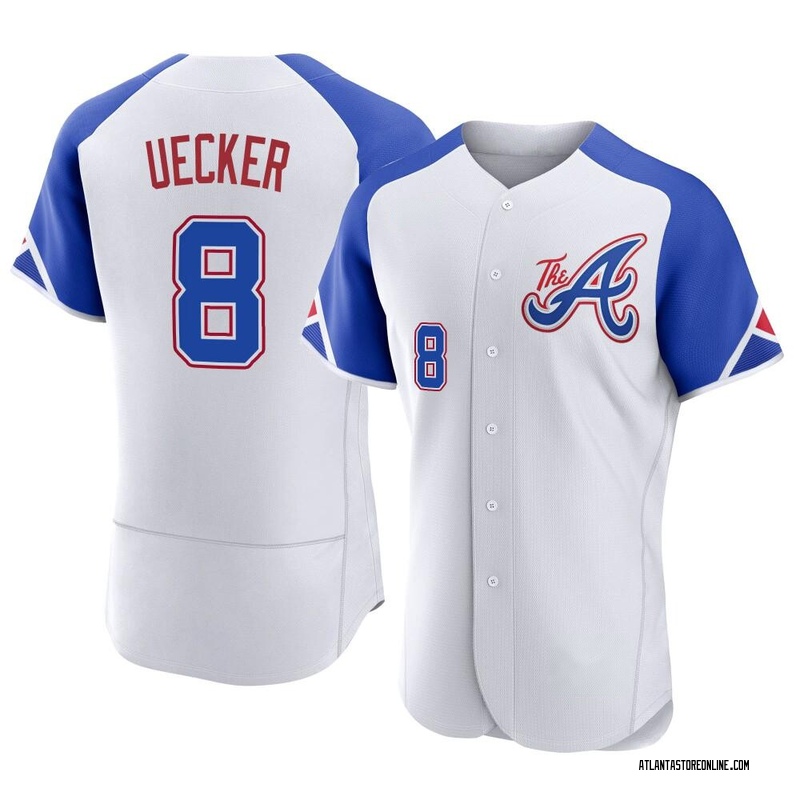 AA+ 8 multiple Bob Uecker jersey,throwback Braves home white cooperstown  authentic Jersey,custom sale men baseball free
