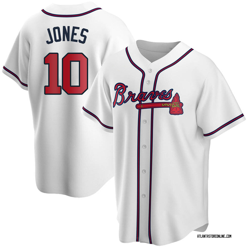 Chipper Jones Men's Atlanta Braves Home Jersey - White Replica