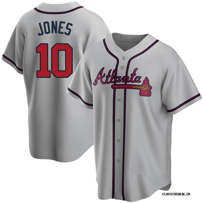 Chipper Jones Atlanta Braves 1995 World Series Grey Road Jersey