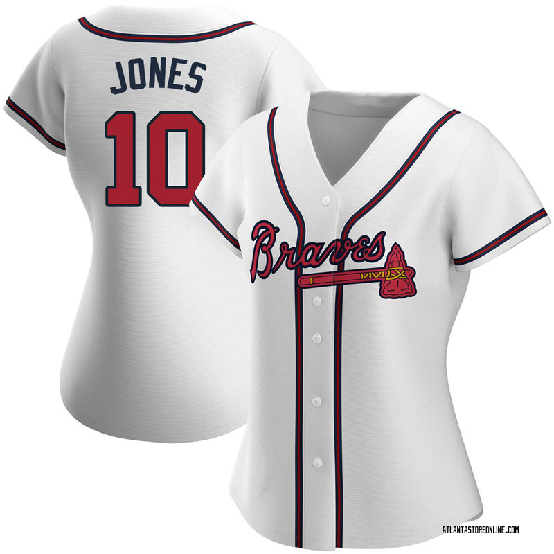 Chipper Jones Men's Atlanta Braves Alternate Jersey - Cream Authentic