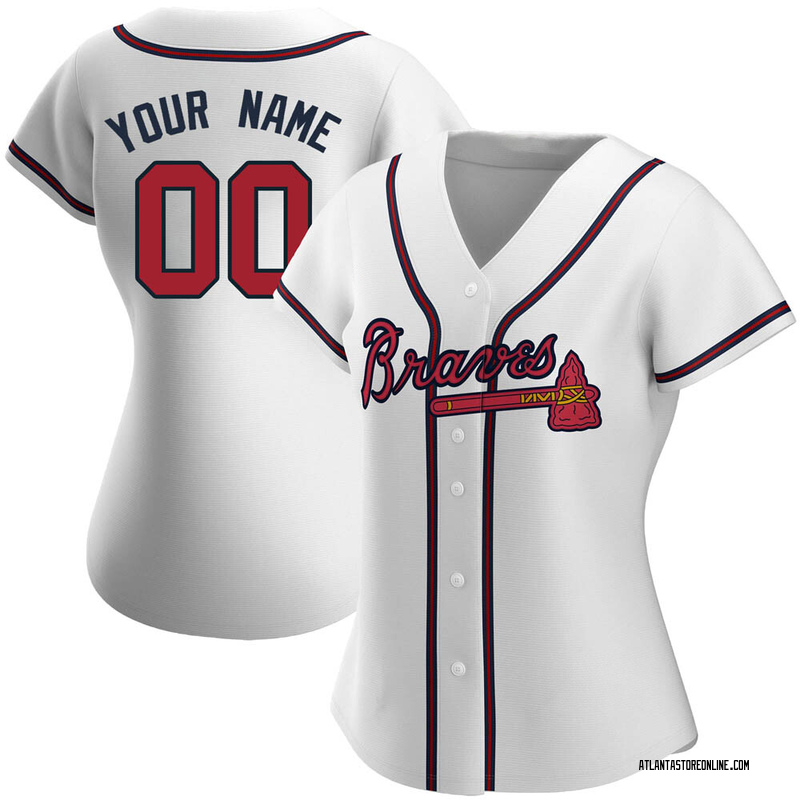 Custom Women's Atlanta Braves Home Jersey - White Authentic
