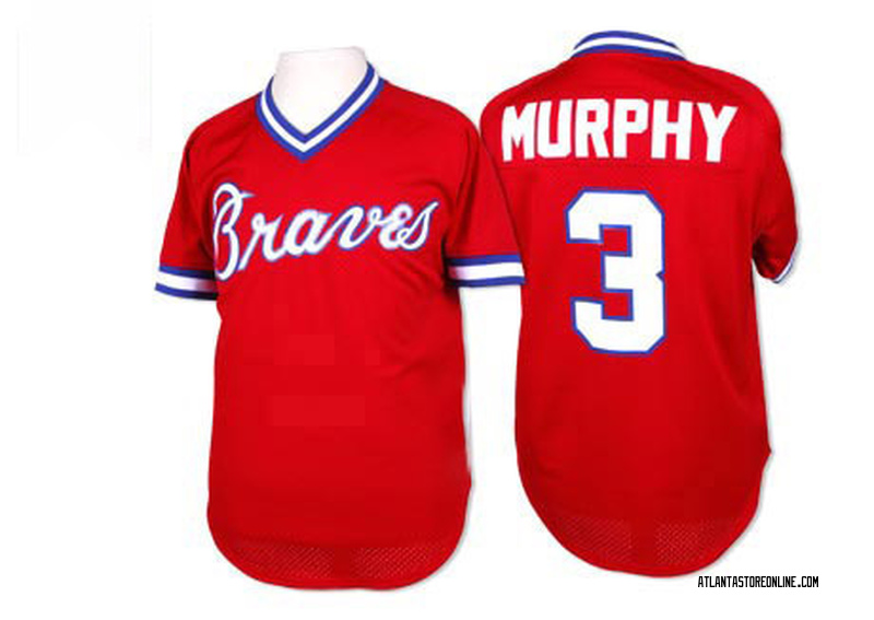 Dale Murphy Men's Atlanta Braves 1980 Throwback Jersey - Red Replica