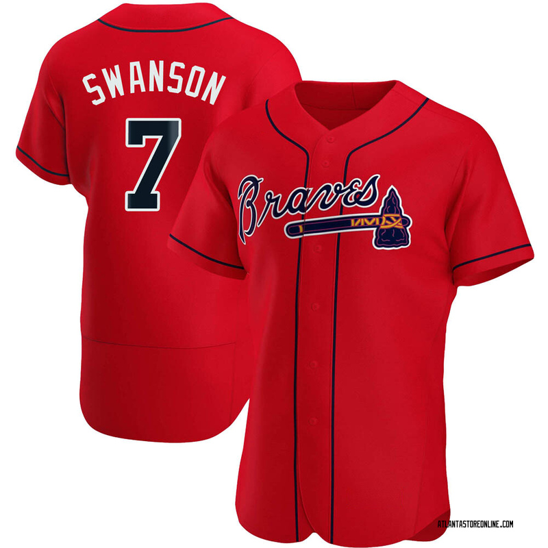 Dansby Swanson Atlanta Braves Alternate Red Jersey Men's (M