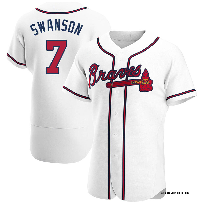 Dansby Swanson Men's Atlanta Braves Home Jersey - White Authentic