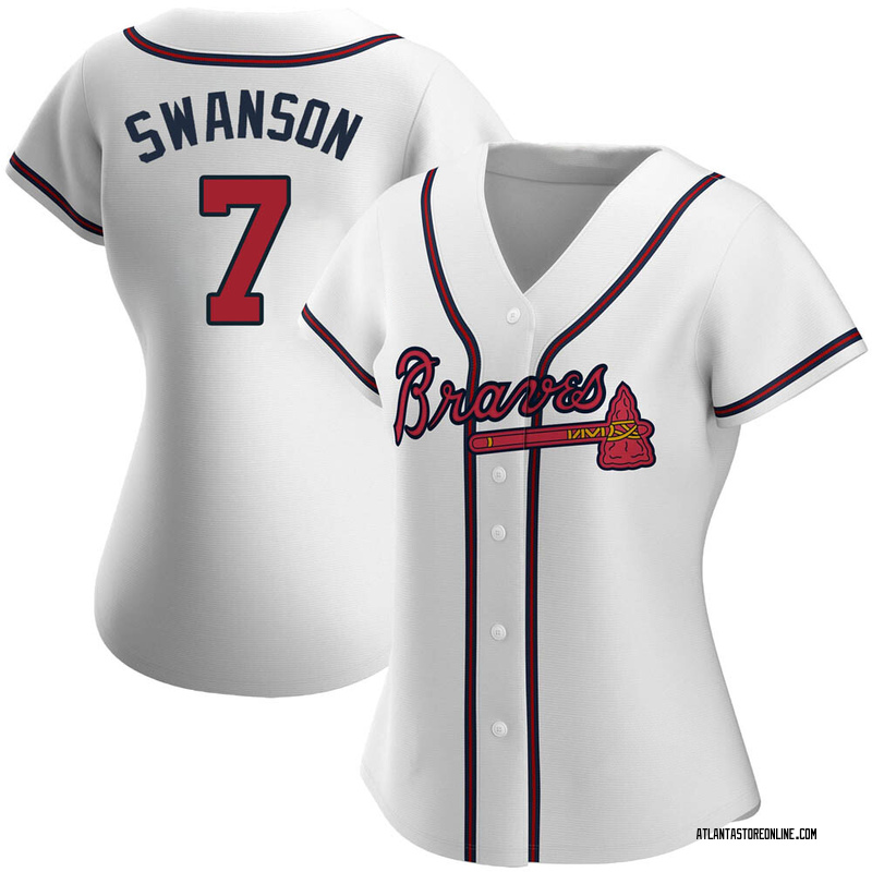 Dansby Swanson Women's Atlanta Braves Home Jersey - White Authentic