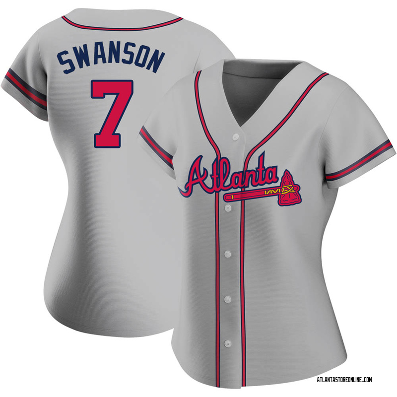 Dansby Swanson Women's Atlanta Braves Road Jersey - Gray Authentic