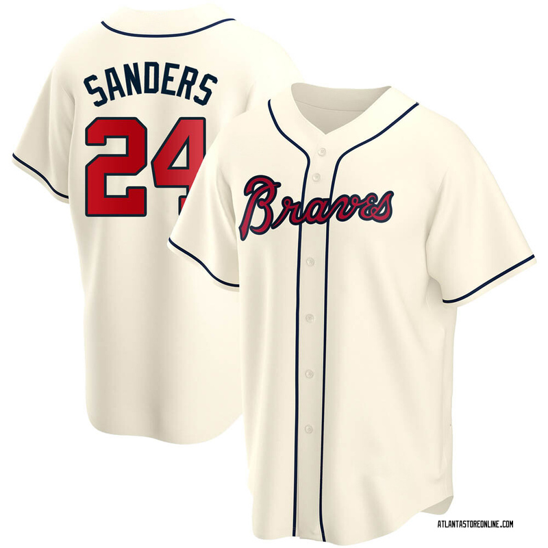 Deion Sanders Atlanta Braves #24 Alternate Navy Printed Baseball