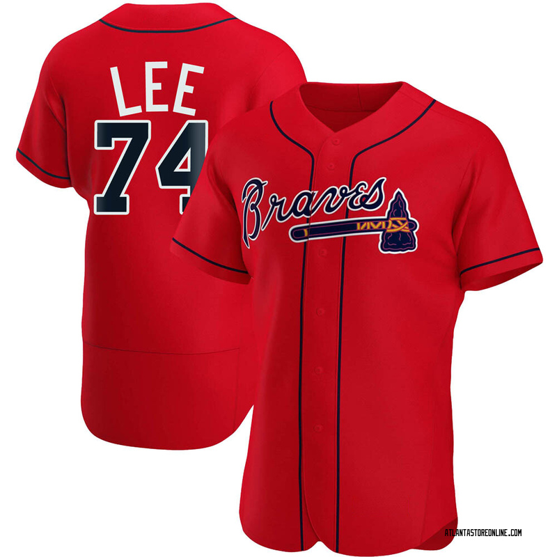 Dylan Lee Men's Atlanta Braves Alternate Jersey - Red Authentic