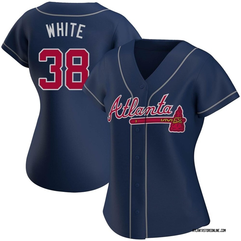 Eli White Atlanta Braves Women's White Roster Name & Number T-Shirt - Navy