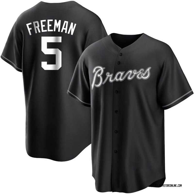 Freddie Freeman Youth Atlanta Braves Jersey - Black/White Replica