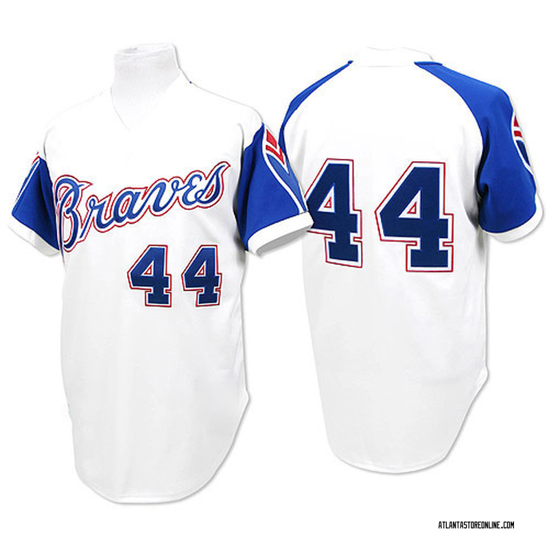 Hank Aaron Men's Atlanta Braves 1974 Throwback Jersey - White