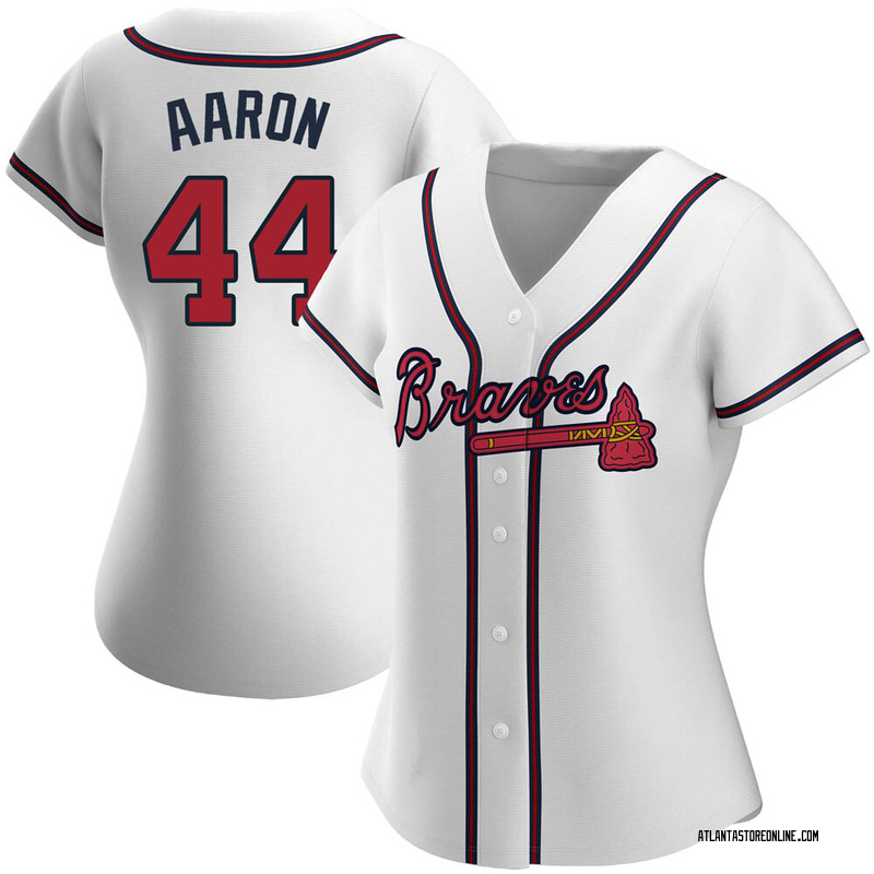 Hank Aaron Women's Atlanta Braves Home Jersey - White Replica