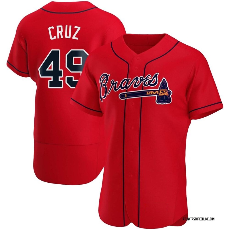 Jesus Cruz Men's Atlanta Braves Alternate Jersey - Red Authentic