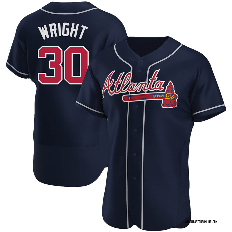 Kyle Wright Men's Atlanta Braves Alternate Jersey - Navy Authentic