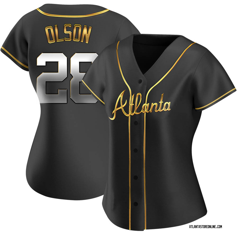 Matt Olson Women's Atlanta Braves Alternate Jersey - Black Golden Replica