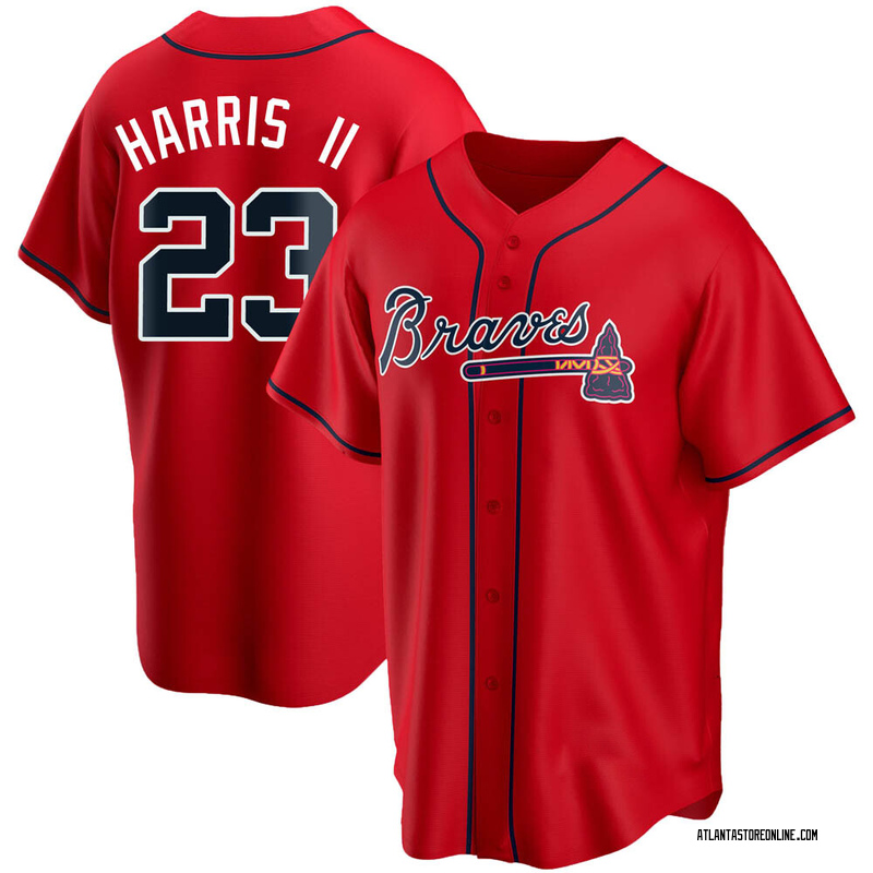 Michael Harris II Atlanta Braves Retro Jersey Field Stripe Bighead Bobblehead Officially Licensed by MLB