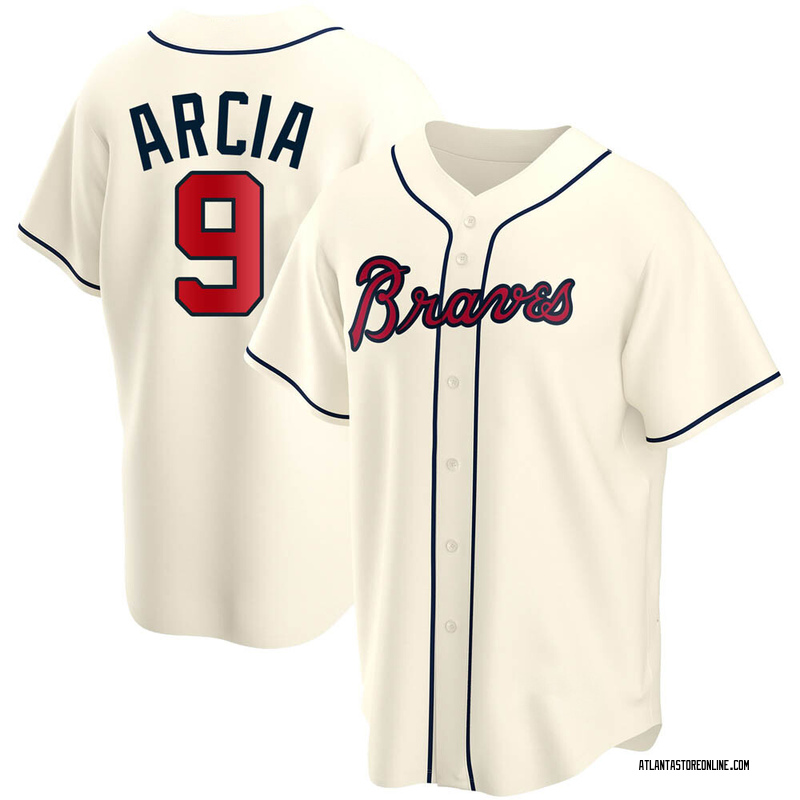 Orlando Arcia Men's Atlanta Braves Alternate Jersey - Cream Authentic