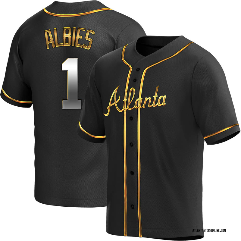 Ozzie Albies Men's Atlanta Braves Alternate Jersey - Black Golden Replica