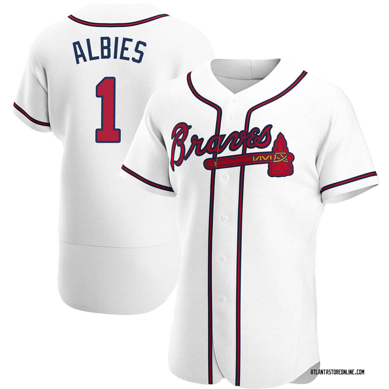 Ozzie Albies Women's Atlanta Braves Alternate Jersey - Navy Authentic