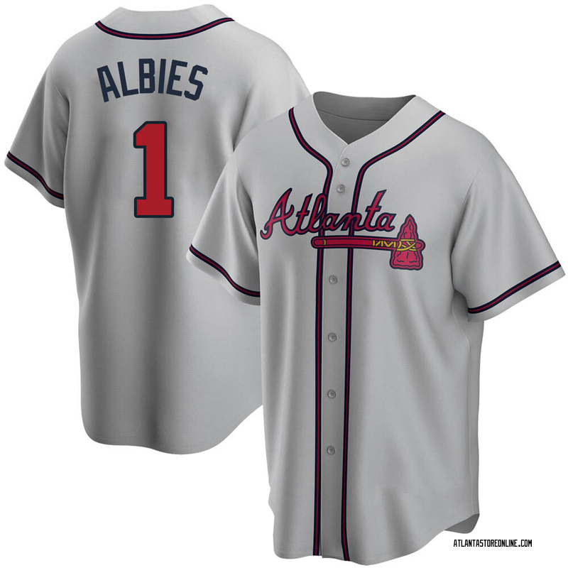 Ozzie Albies Women's Atlanta Braves Alternate Jersey - Navy Authentic