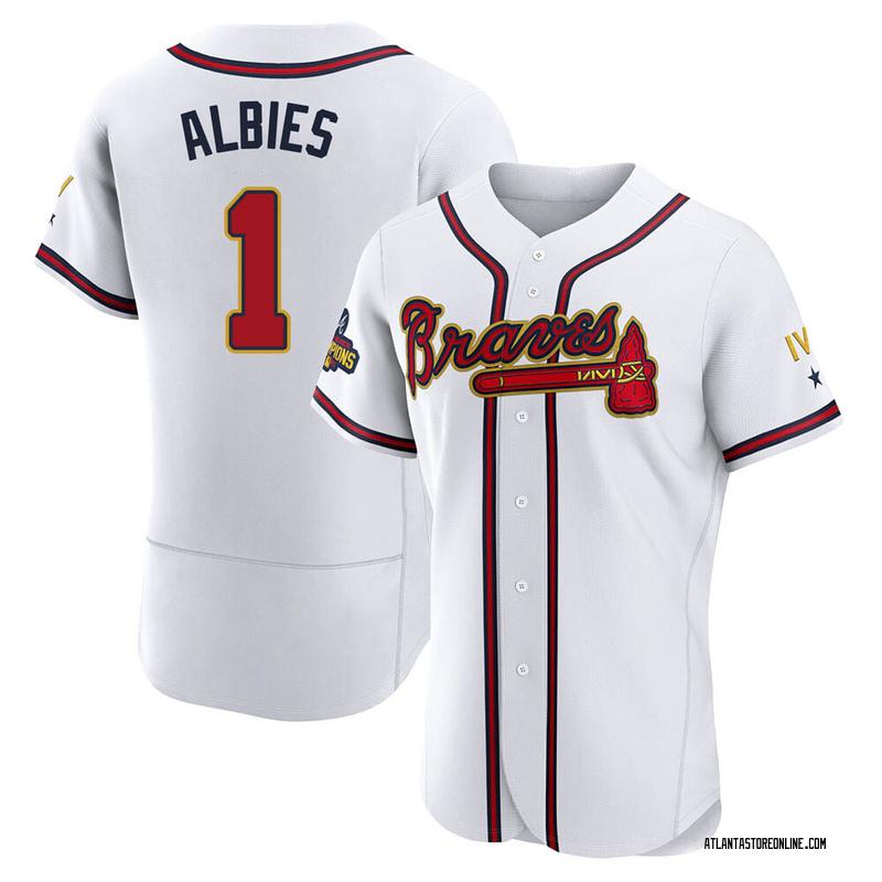 Atlanta Braves 1 Ozzie Albies Grey Flexbase Authentic Collection Stitched  Baseball Jersey