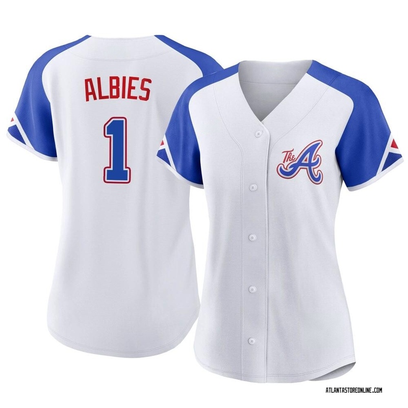 Ozzie Albies #1 Atlanta Braves Navy Cool Base Jersey