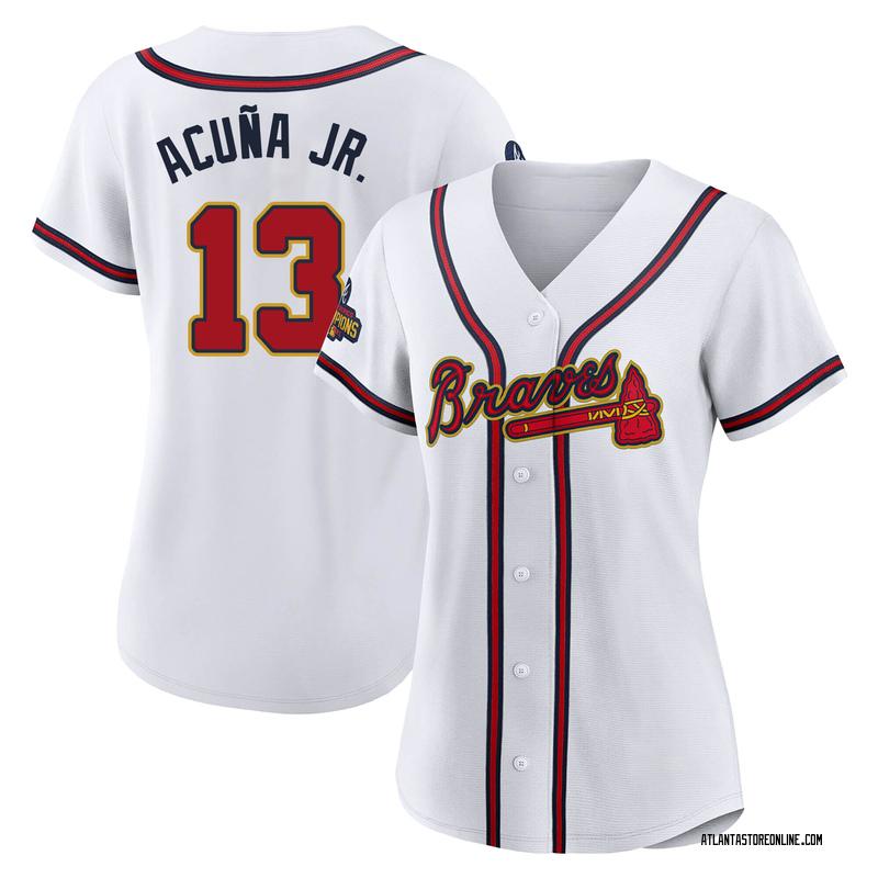 Ronald Acuna Jr. Youth Atlanta Braves Alternate Jersey - Cream Replica