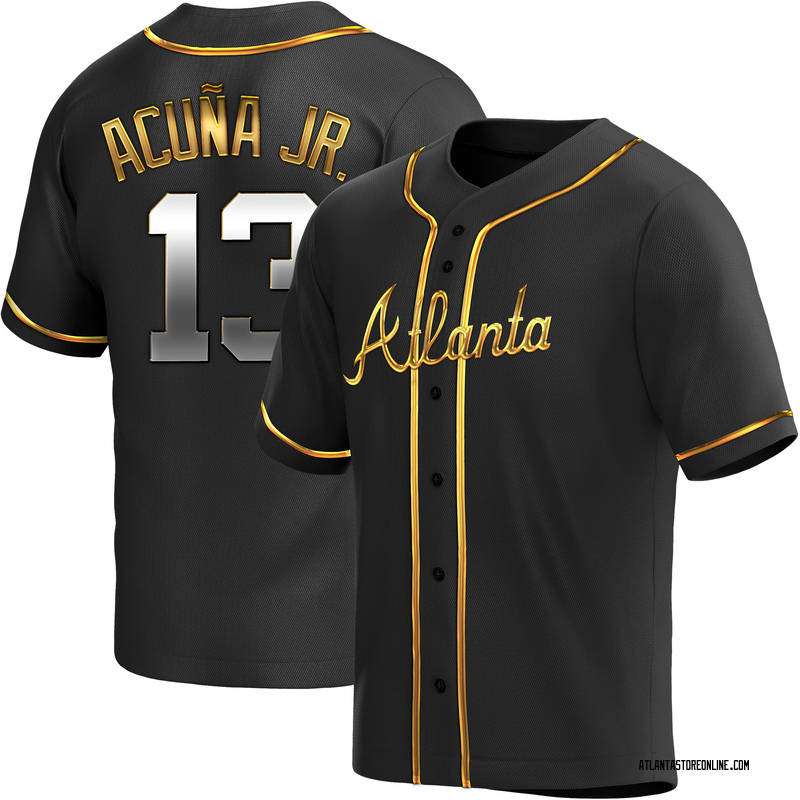 Ronald Acuna Jr. Youth Atlanta Braves Alternate Jersey - Black Golden  Replica