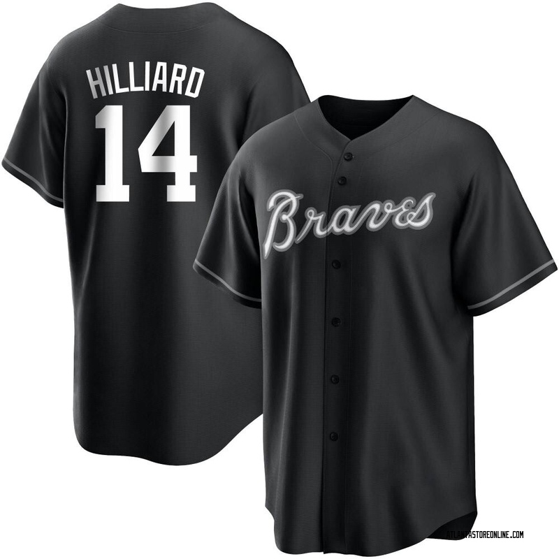 Sam Hilliard Men's Atlanta Braves Jersey - Black/White Replica
