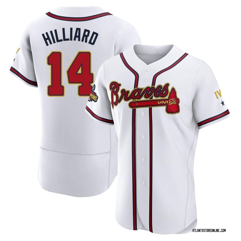 Sam Hilliard Men's Atlanta Braves White 2022 Program Jersey - Gold Authentic