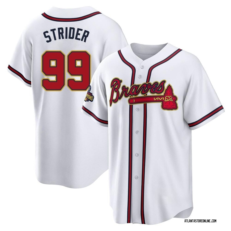 Men's Nike Spencer Strider White Atlanta Braves Replica Player Jersey Size: Large