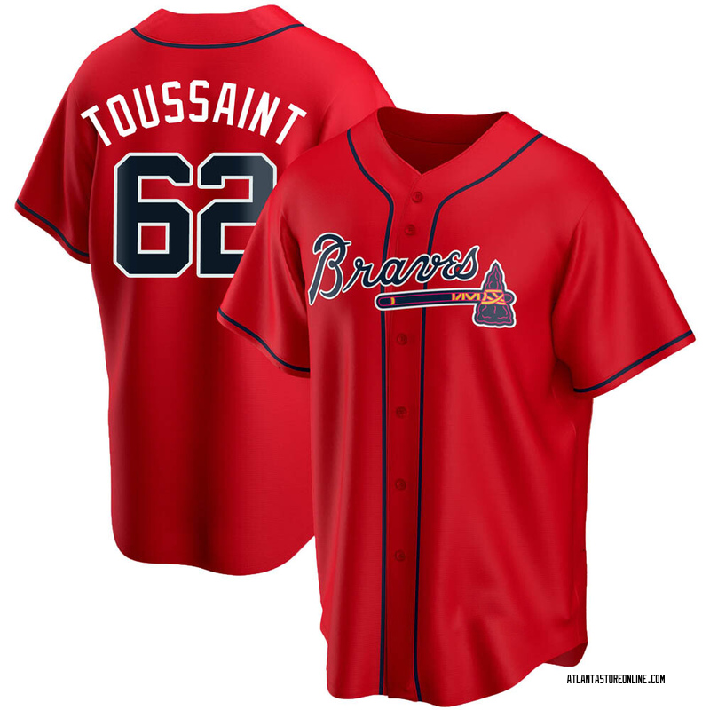 Touki Toussaint Men's Atlanta Braves Alternate Jersey - Red Replica