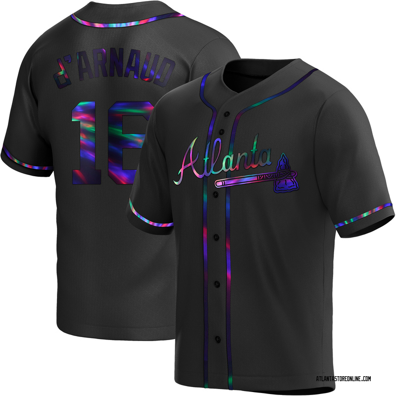 Travis d'Arnaud Youth Atlanta Braves Jersey - Black/White Replica