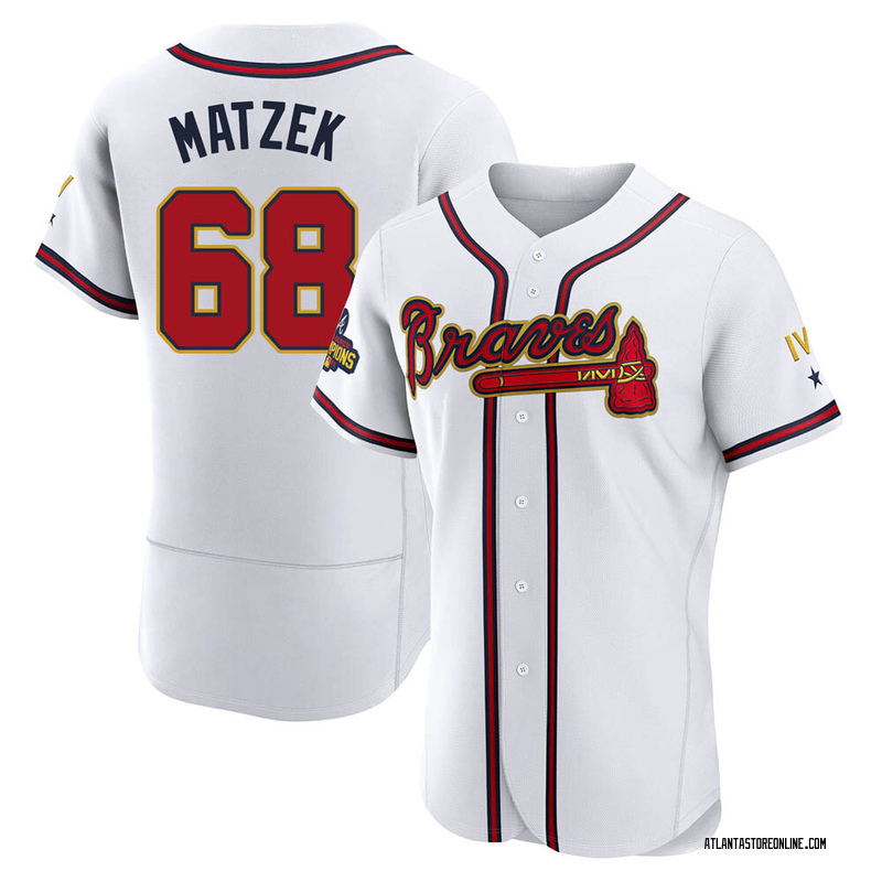 Tyler Matzek Men's Atlanta Braves White 2022 Program Jersey - Gold Authentic