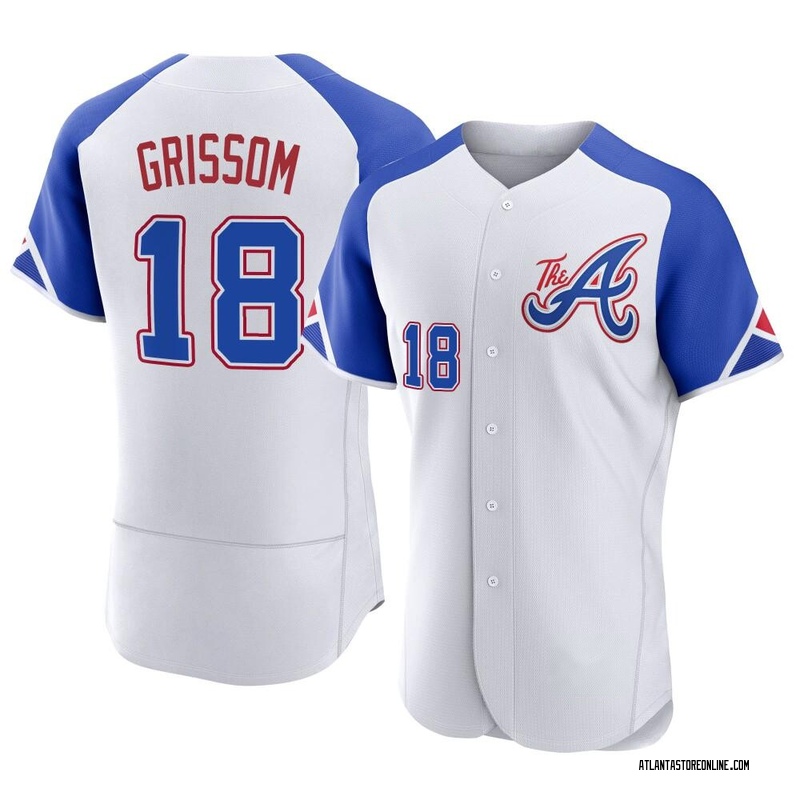 Vaughn Grissom Men's Atlanta Braves Alternate Jersey - Navy Authentic